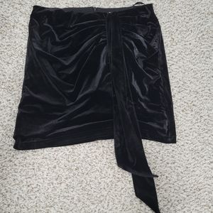 Black Velvet Mini Skirt